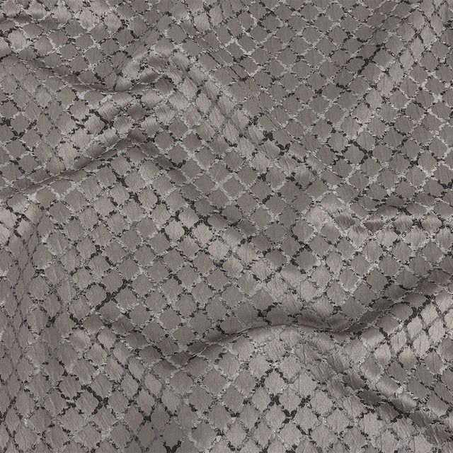 Drapery Jacquard - Graphite Moroccan Quatrefoil - British Imported