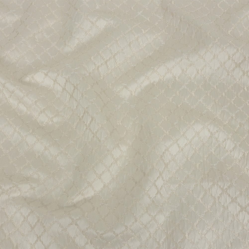 Drapery Jacquard - Ivory Moroccan Quatrefoil - British Imported