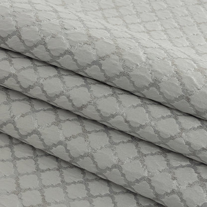Drapery Jacquard - Platinum Moroccan Quatrefoil - British Imported Folded