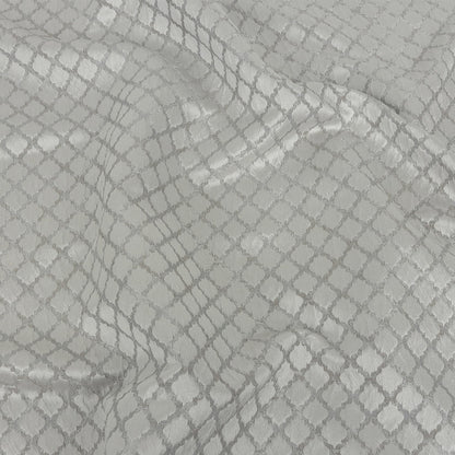 Drapery Jacquard - Platinum Moroccan Quatrefoil - British Imported