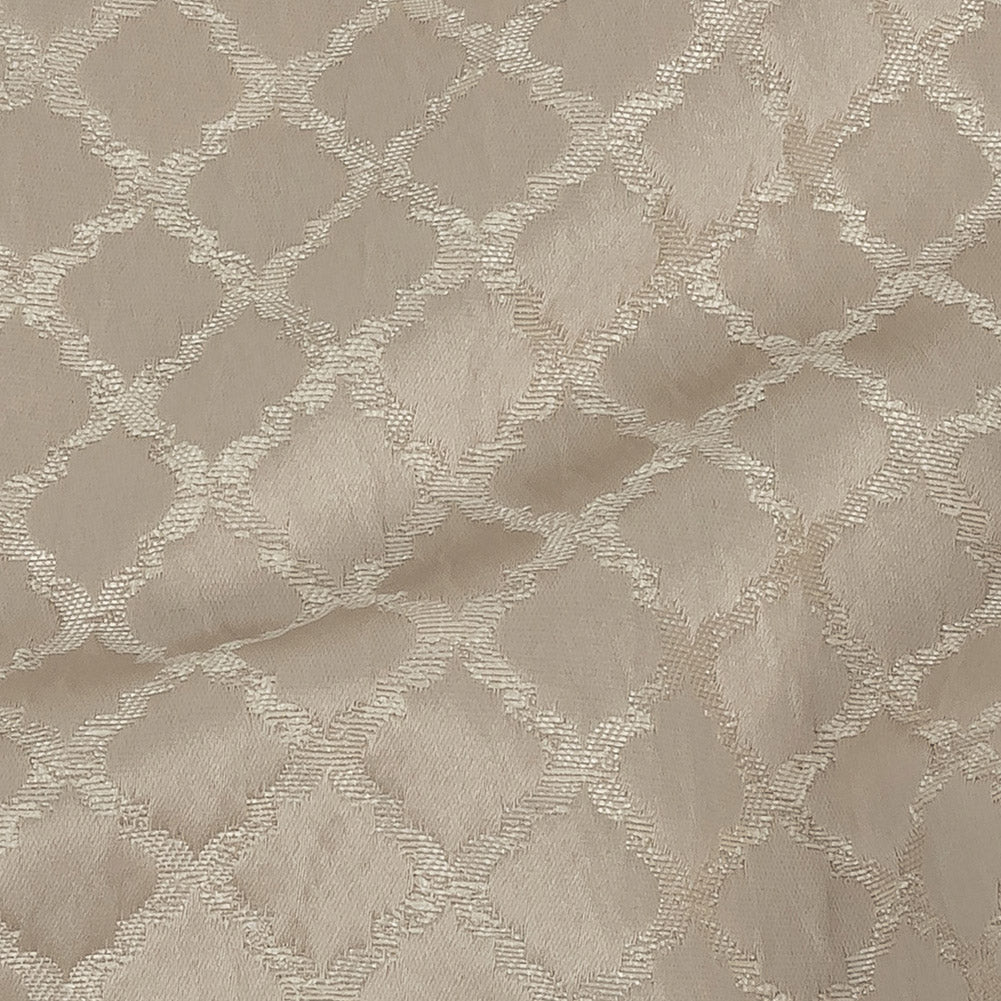 Drapery Jacquard - Taupe Moroccan Quatrefoil - British Imported Detail