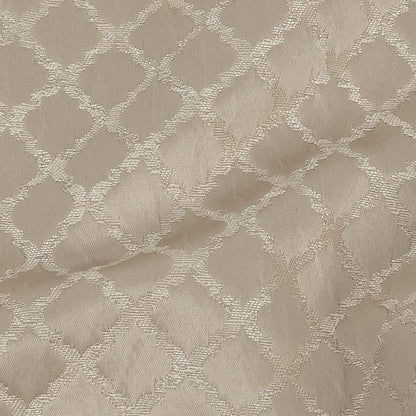 Drapery Jacquard - Taupe Moroccan Quatrefoil - British Imported Detail