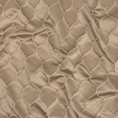 Satin-Faced Drapery Jacquard - Champagne Ogees - British Imported