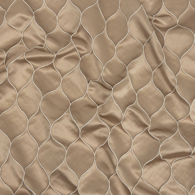 Satin-Faced Drapery Jacquard - Champagne Ogees - British Imported