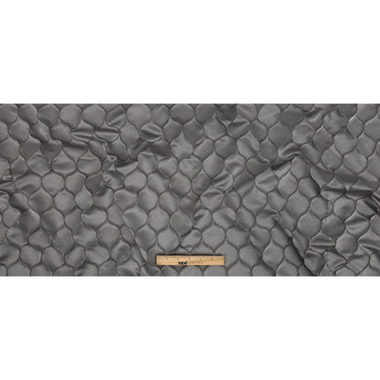 Satin-Faced Drapery Jacquard - Graphite Ogees - British Imported Full