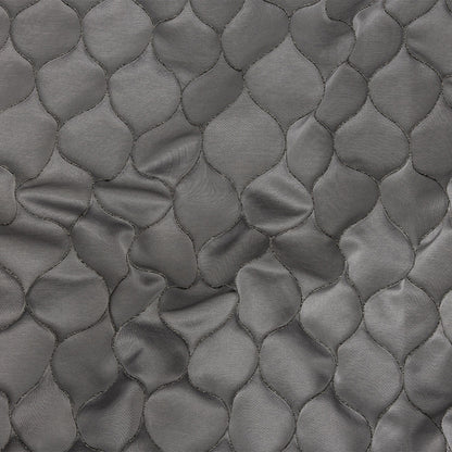 Satin-Faced Drapery Jacquard - Graphite Ogees - British Imported