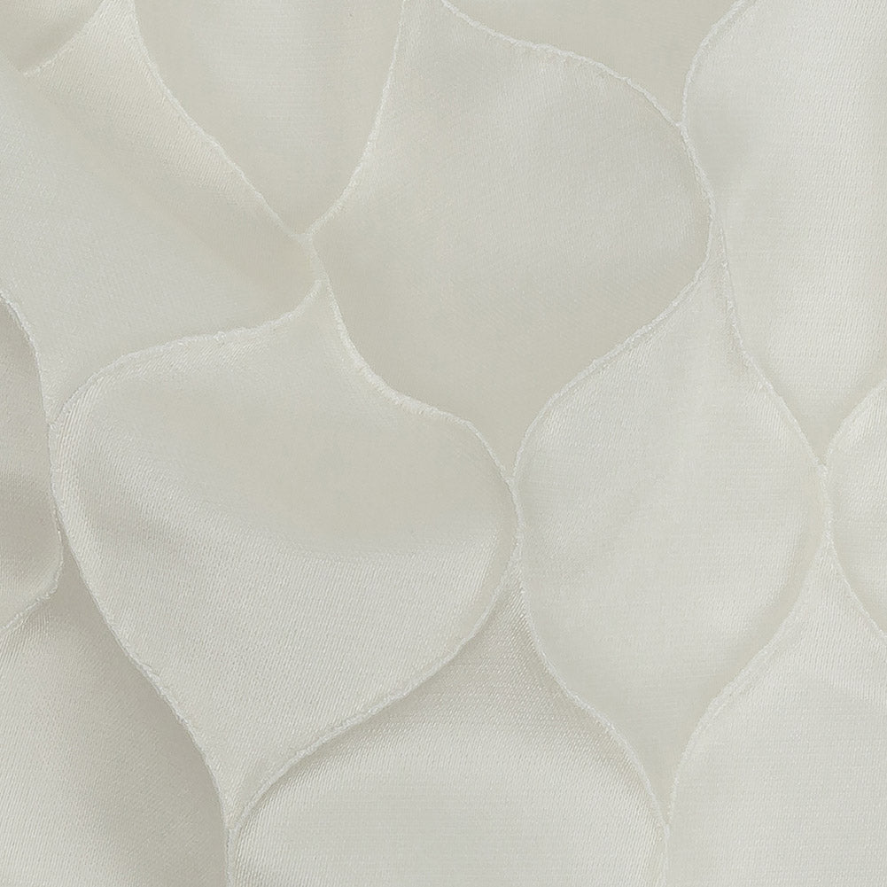 Satin-Faced Drapery Jacquard - Ivory Ogees - British Imported Detail