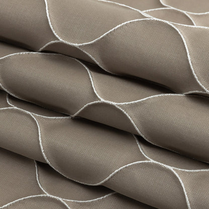 Satin-Faced Drapery Jacquard - Taupe Ogees - British Imported Folded