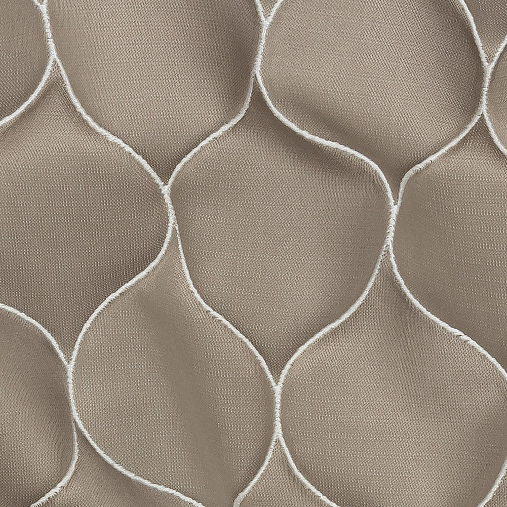 Satin-Faced Drapery Jacquard - Taupe Ogees - British Imported Detail