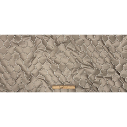 Satin-Faced Drapery Jacquard - Taupe Ogees - British Imported Full