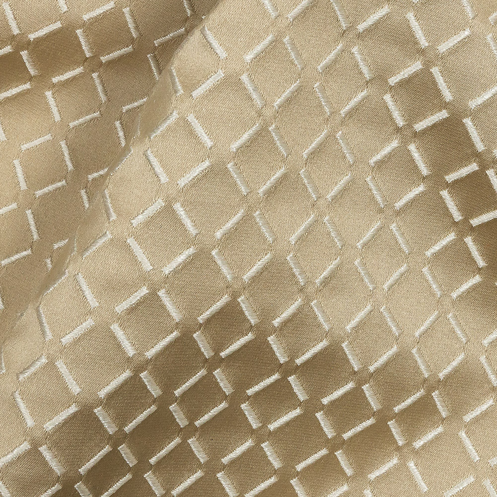 Satin-Faced Jacquard - Gold Broken Diamonds - British Imported Detail