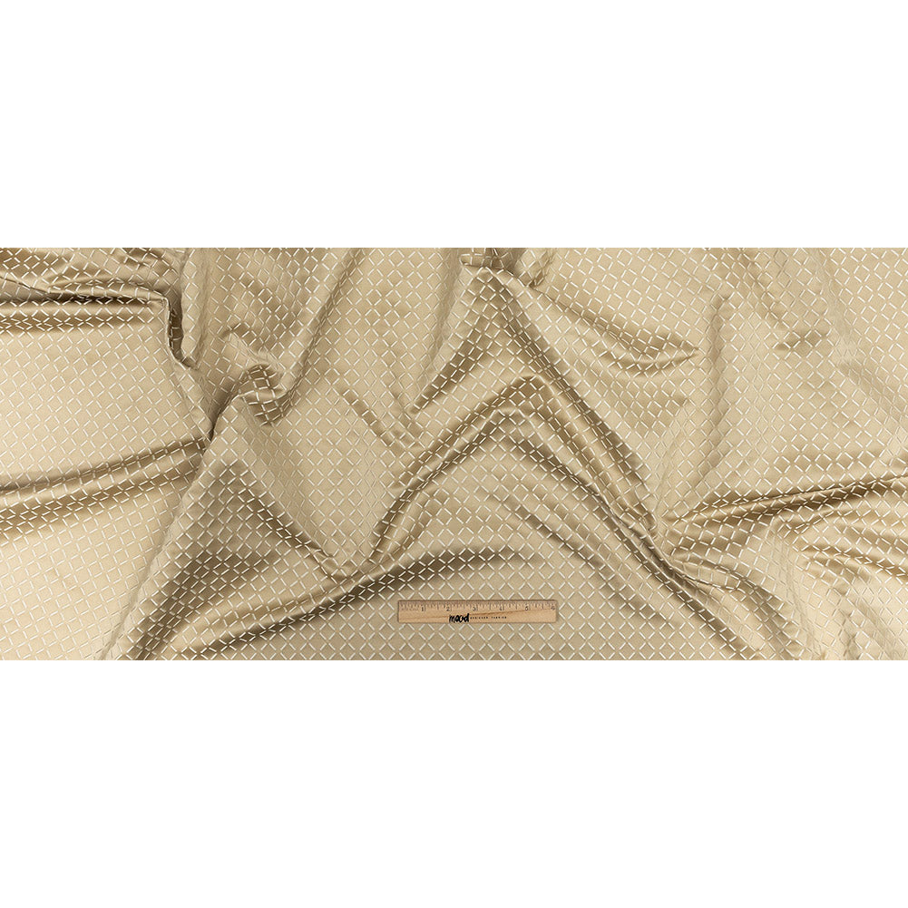 Satin-Faced Jacquard - Gold Broken Diamonds - British Imported Full
