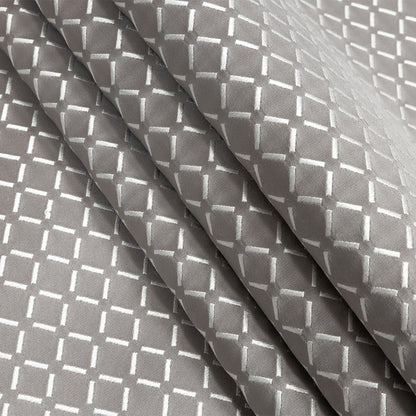 Satin-Faced Jacquard - Graphite Broken Diamonds - British Imported Folded