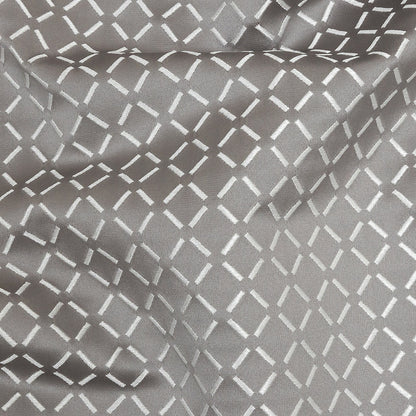 Satin-Faced Jacquard - Graphite Broken Diamonds - British Imported Detail