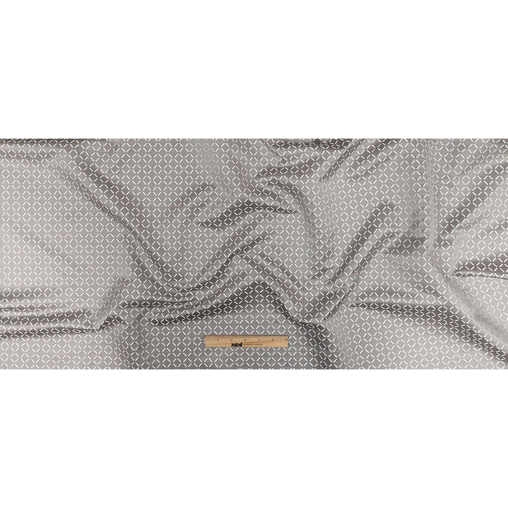Satin-Faced Jacquard - Graphite Broken Diamonds - British Imported Full