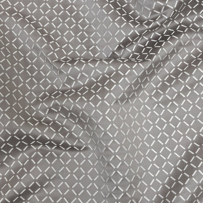 Satin-Faced Jacquard - Graphite Broken Diamonds - British Imported