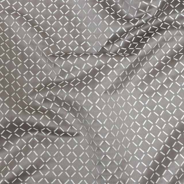 Satin-Faced Jacquard - Graphite Broken Diamonds - British Imported