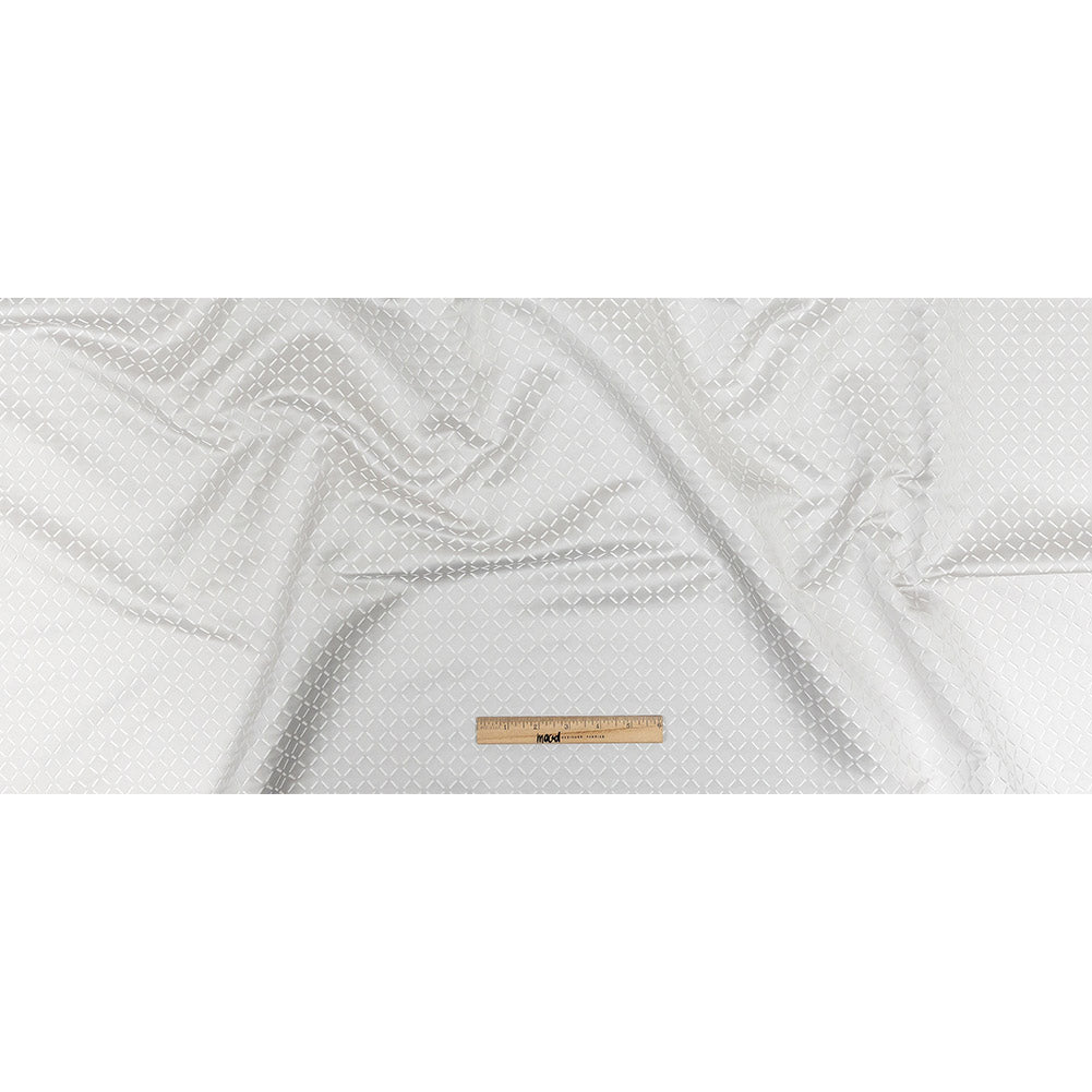 Satin-Faced Jacquard - Platinum Broken Diamonds - British Imported Full
