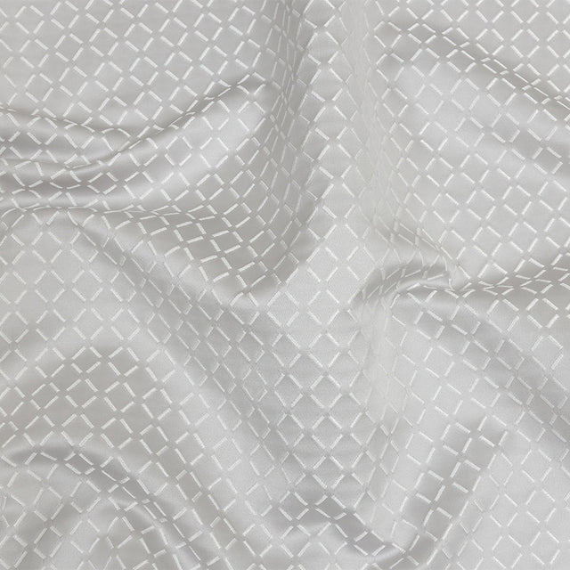 Satin-Faced Jacquard - Platinum Broken Diamonds - British Imported