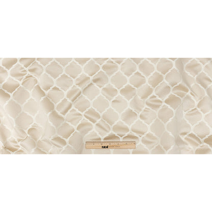 Satin-Faced Jacquard - Champagne Moroccan Quatrefoil - British Imported Full