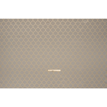 Satin-Faced Jacquard - Pewter Moroccan Quatrefoil - British Imported Full