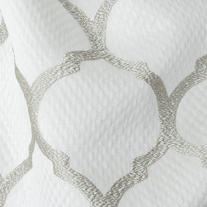 Satin-Faced Jacquard - Platinum Moroccan Quatrefoil - British Imported Detail