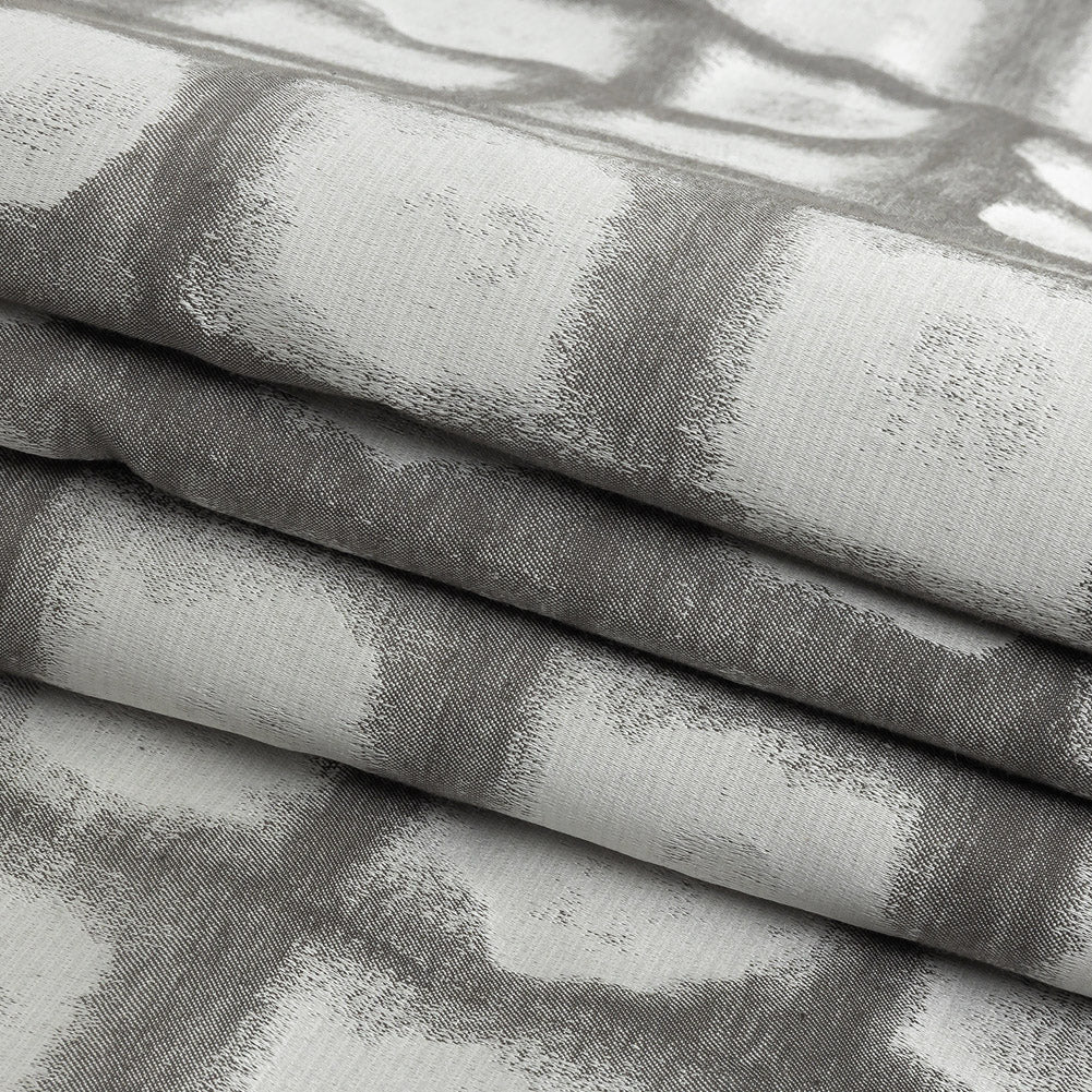 Drapery Jacquard - Graphite Painterly Squares - British Imported Folded