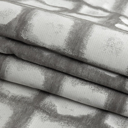 Drapery Jacquard - Graphite Painterly Squares - British Imported Folded