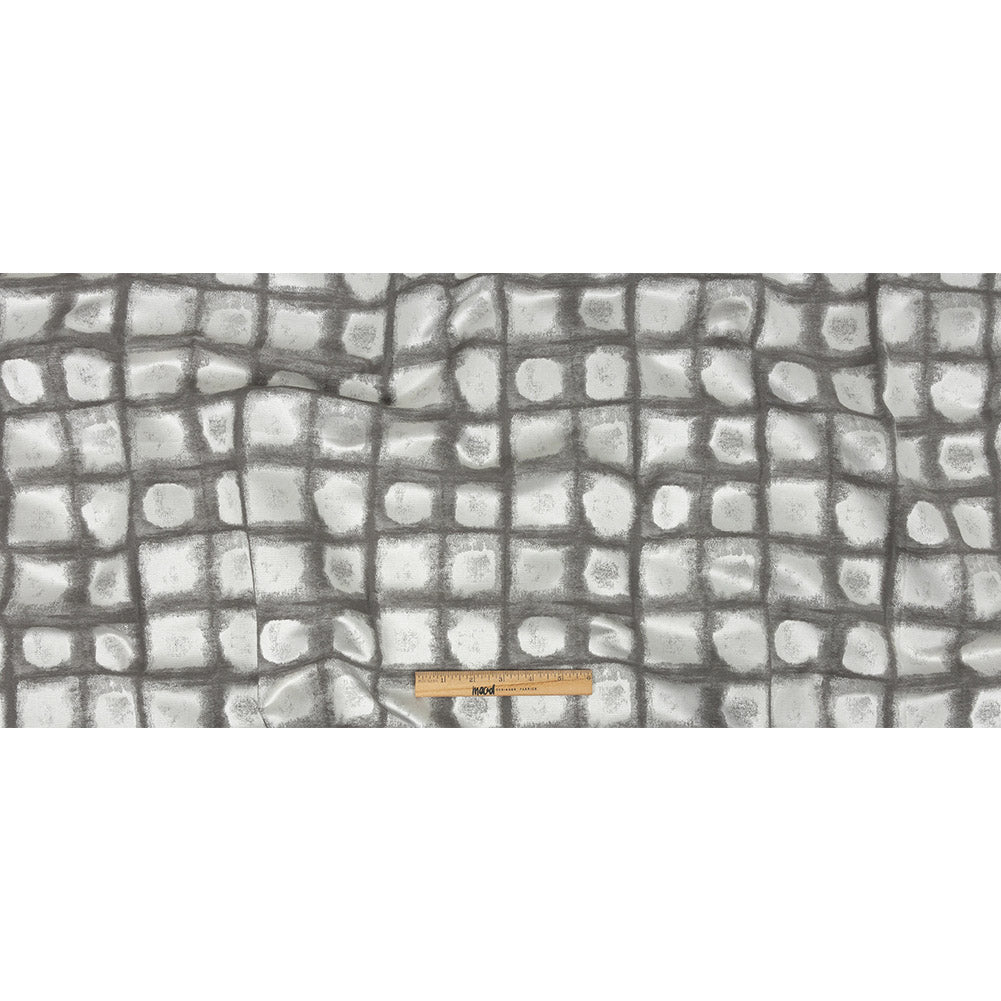 Drapery Jacquard - Graphite Painterly Squares - British Imported Full