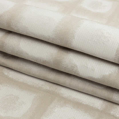 Drapery Jacquard - Oyster Painterly Squares - British Imported Folded