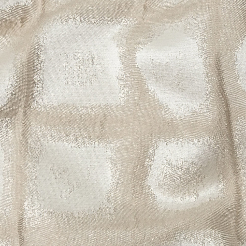 Drapery Jacquard - Oyster Painterly Squares - British Imported Detail