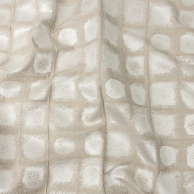 Drapery Jacquard - Oyster Painterly Squares - British Imported