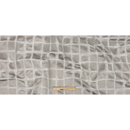 Drapery Jacquard - Pewter Painterly Squares - British Imported Full