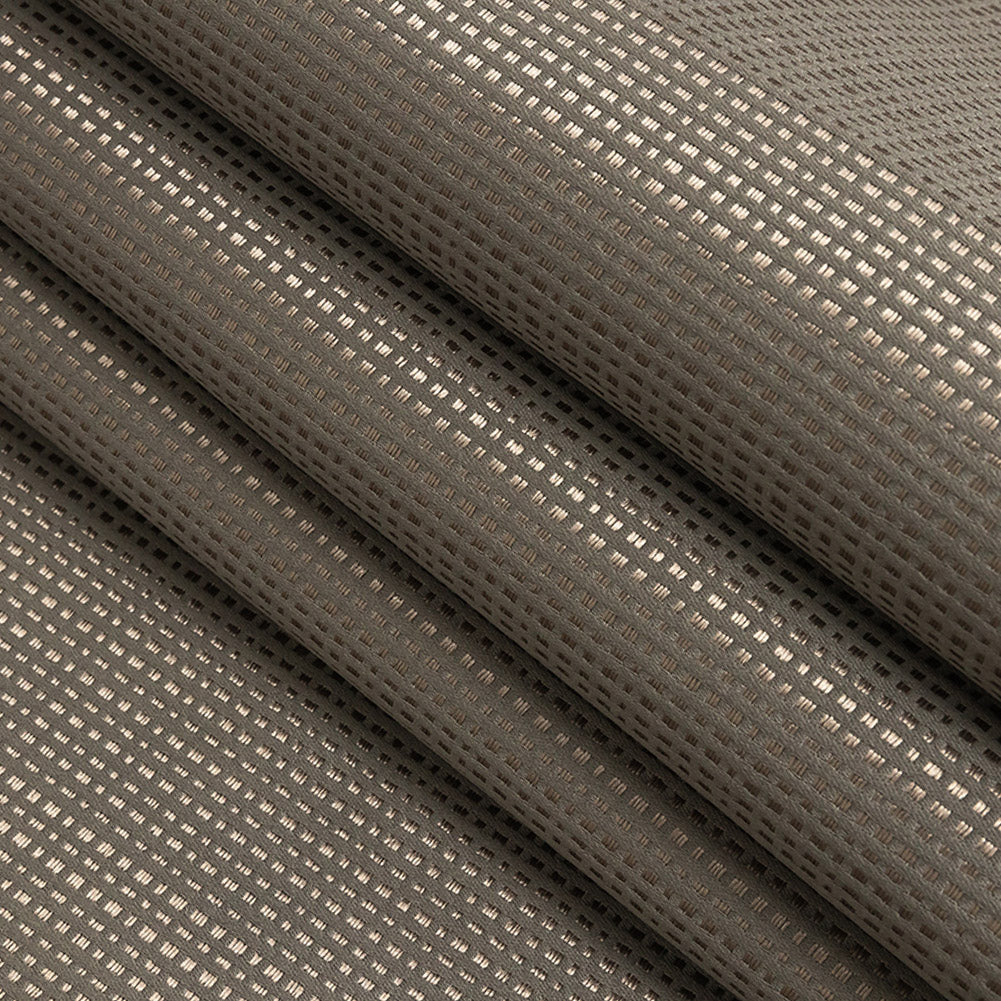 Satin-Faced Jacquard - Mole Little Squares - British Imported Folded