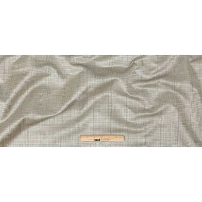 Satin-Faced Jacquard - Pewter Little Squares - British Imported Full