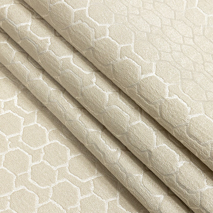 Polyester Jacquard - Champagne Honeycombs - British Imported Folded