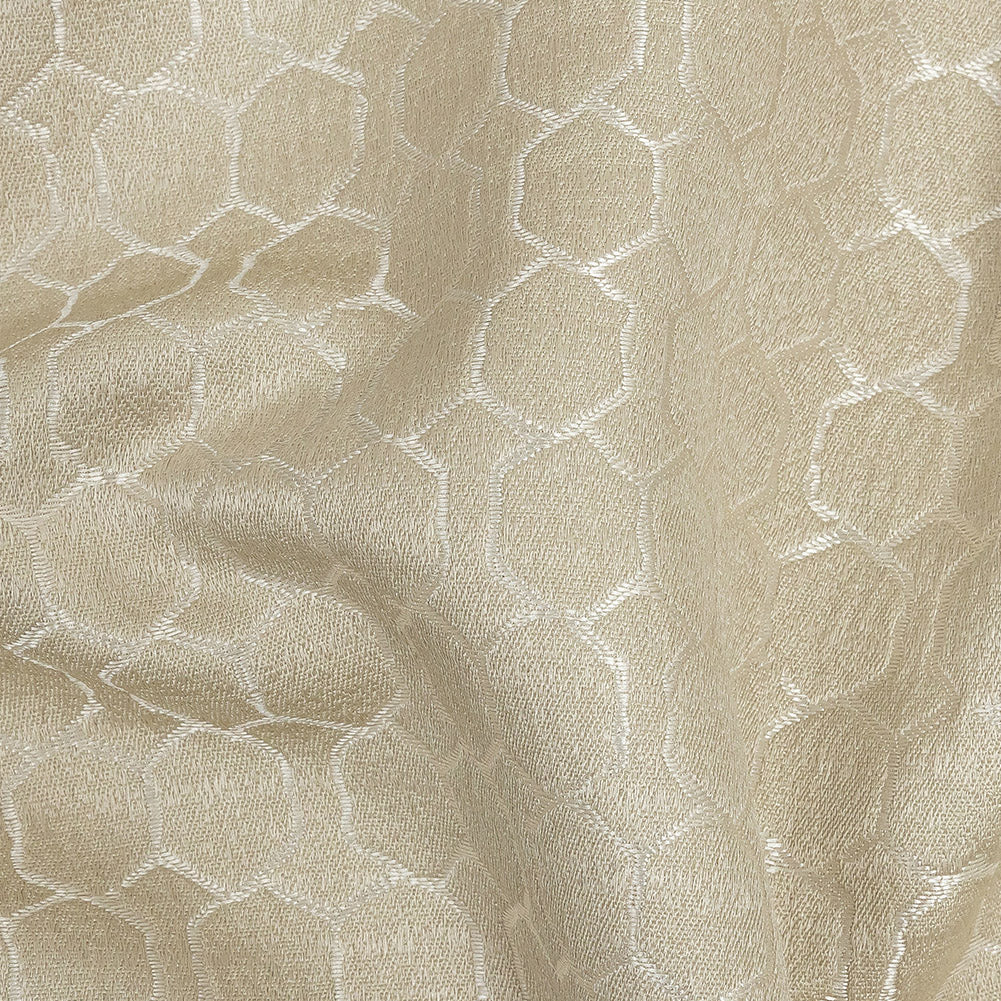 Polyester Jacquard - Champagne Honeycombs - British Imported Detail