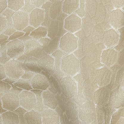 Polyester Jacquard - Champagne Honeycombs - British Imported Detail