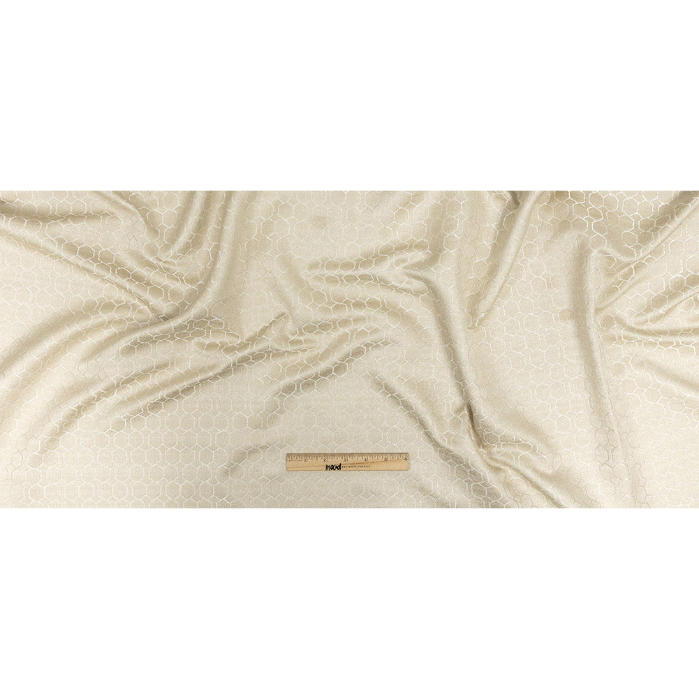 Polyester Jacquard - Champagne Honeycombs - British Imported Full