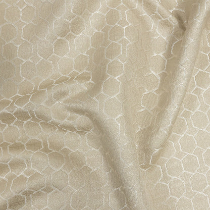 Polyester Jacquard - Champagne Honeycombs - British Imported