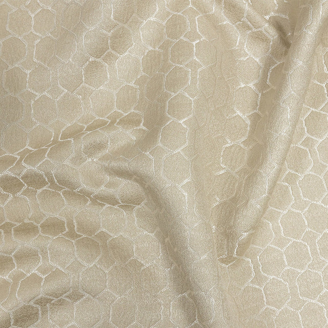Polyester Jacquard - Champagne Honeycombs - British Imported