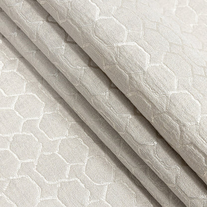 Polyester Jacquard - Oyster Honeycombs - British Imported Folded