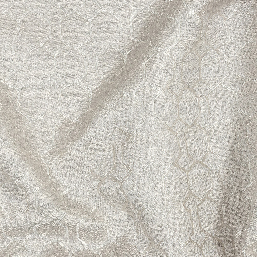 Polyester Jacquard - Oyster Honeycombs - British Imported Detail