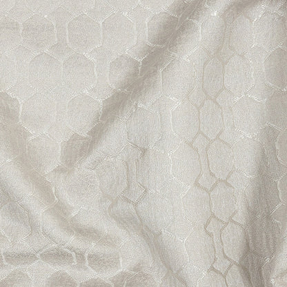 Polyester Jacquard - Oyster Honeycombs - British Imported Detail