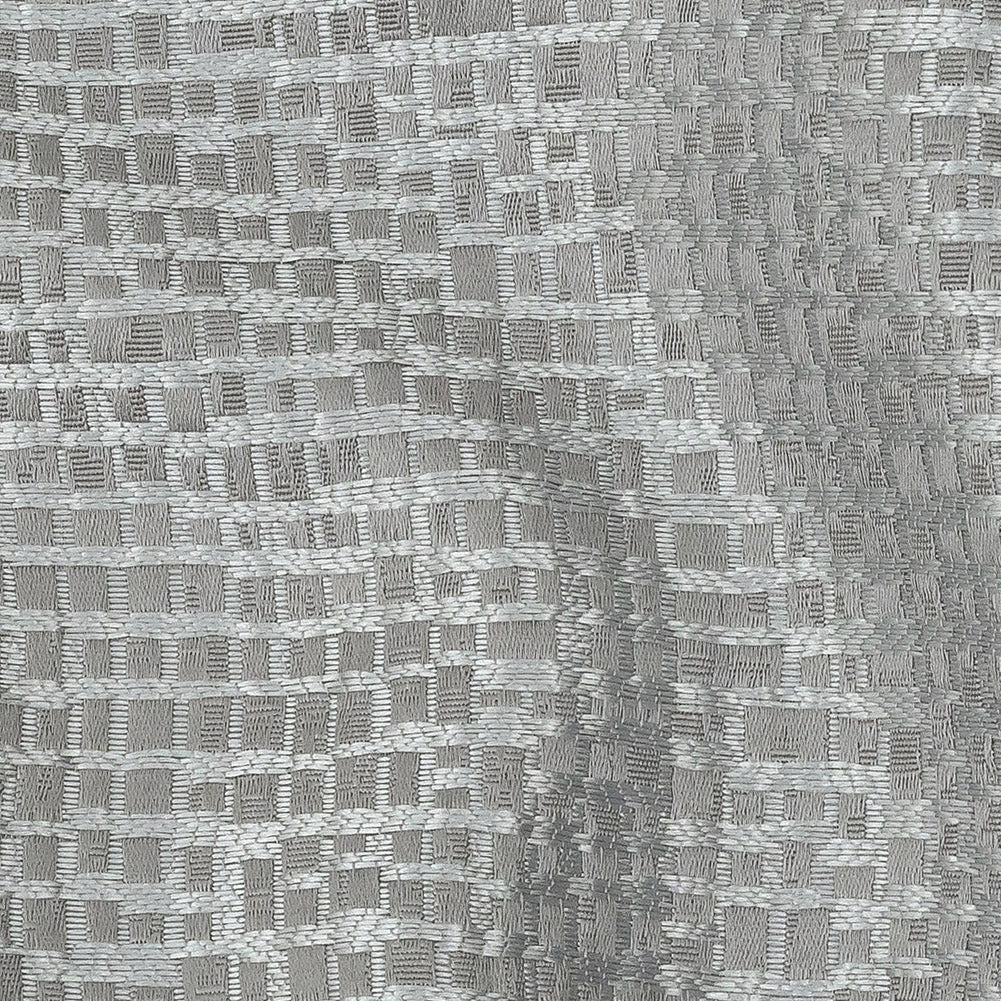 Polyester Jacquard - Graphite Grid - British Imported Detail