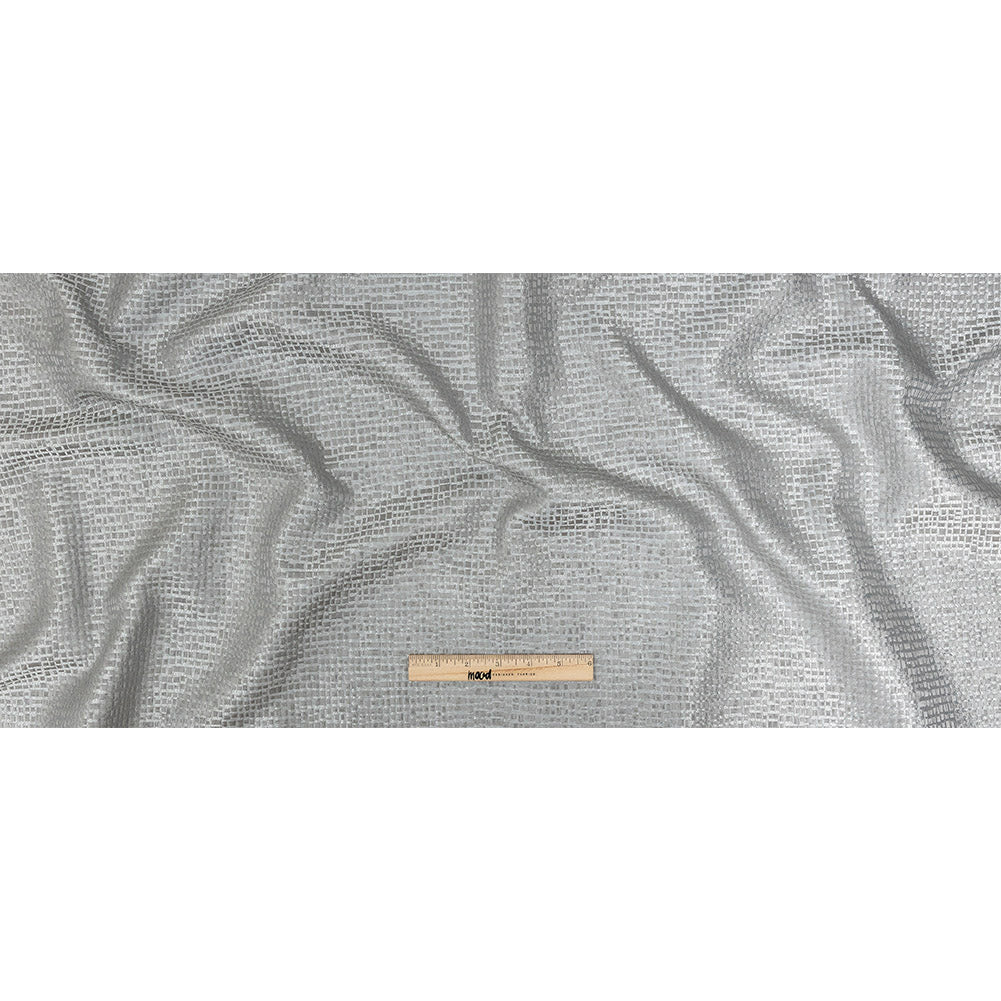 Polyester Jacquard - Graphite Grid - British Imported Full