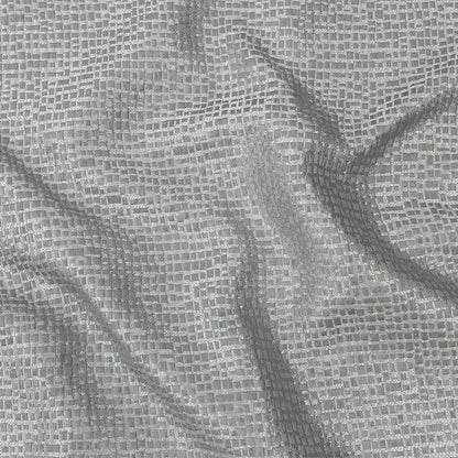 Polyester Jacquard - Graphite Grid - British Imported