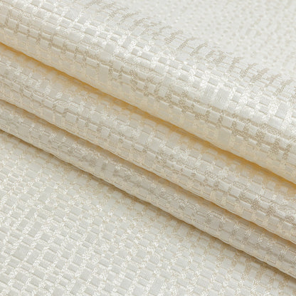 Polyester Jacquard - Ivory Grid - British Imported Folded