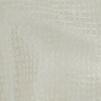 Polyester Jacquard - Ivory Grid - British Imported Detail