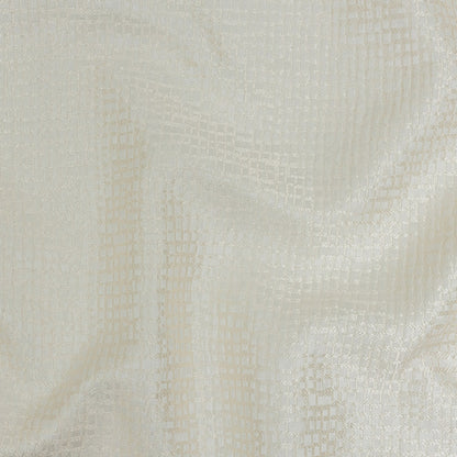 Polyester Jacquard - Ivory Grid - British Imported